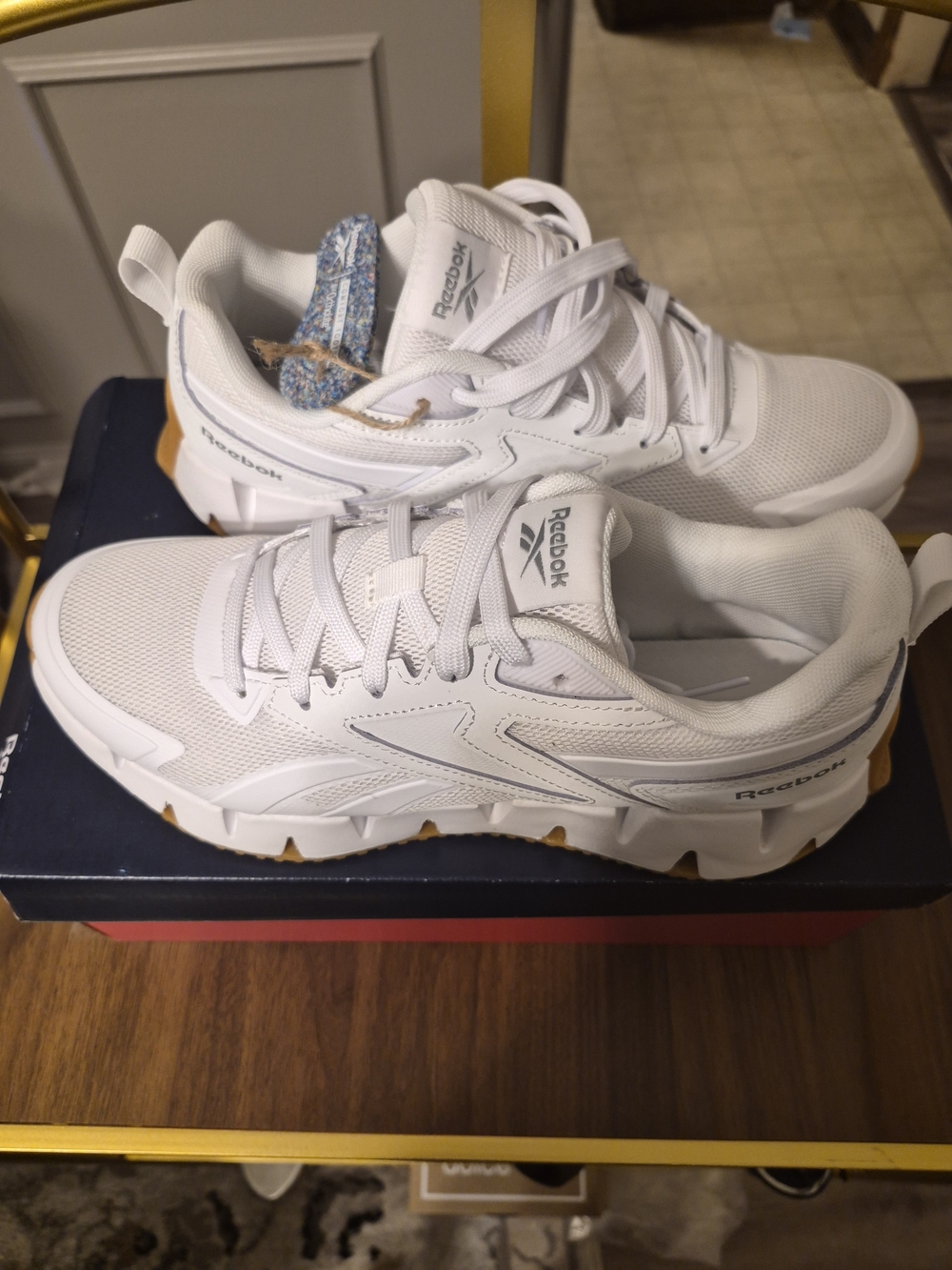 Reebok White Athletic Sneakers with Gum Outsole